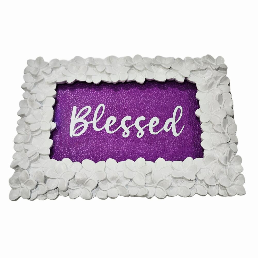 Blessed Purple & White Jewelry Tray / Vanity Tray / Display Frame